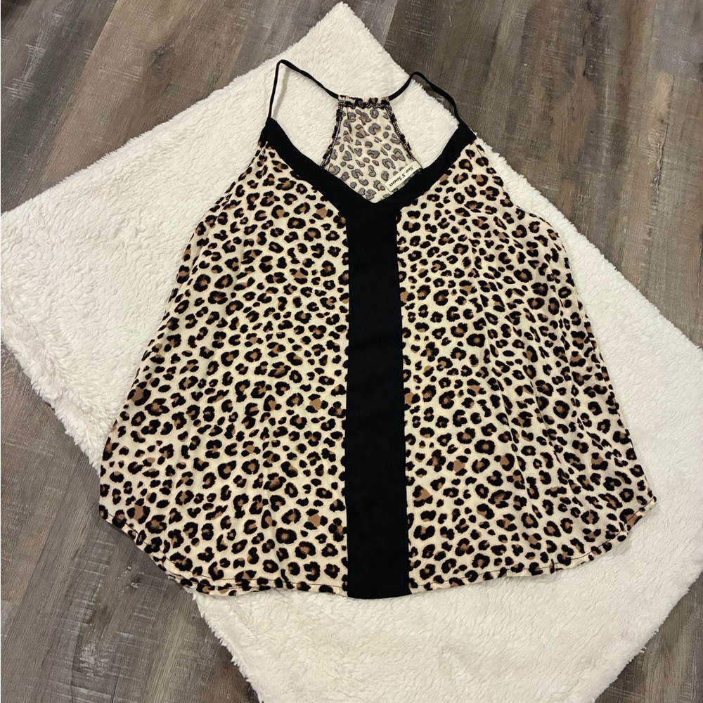 Brown and Black Asymmetrical Backless Camisole
